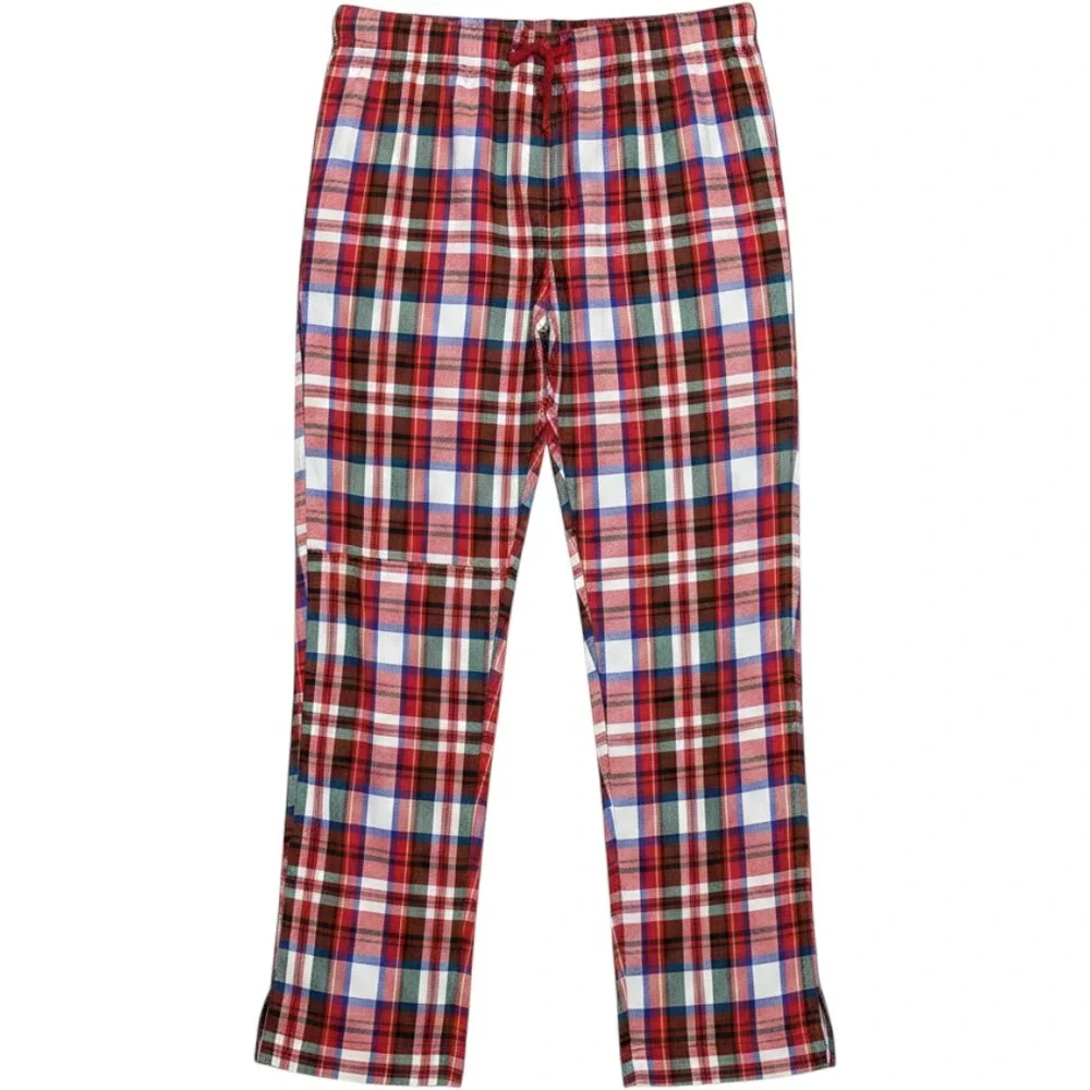 J. Crew Womens Red White Plaid Pajama Pants Cotton Tartan Pjs- Medium